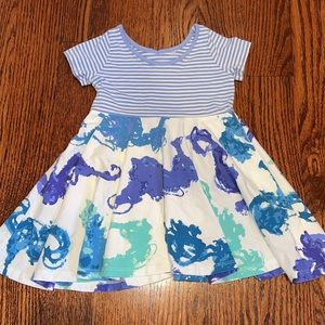 Boutique blue white three friends twirly dress size 2